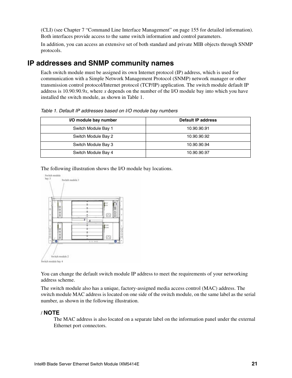 Ip addresses and snmp community names | Intel IXM5414E User Manual | Page 31 / 294