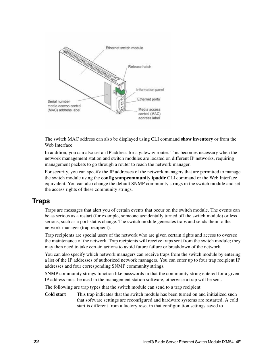 Traps | Intel IXM5414E User Manual | Page 32 / 294