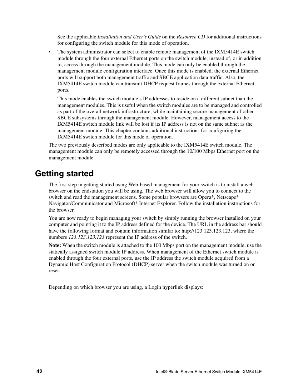 Getting started | Intel IXM5414E User Manual | Page 52 / 294