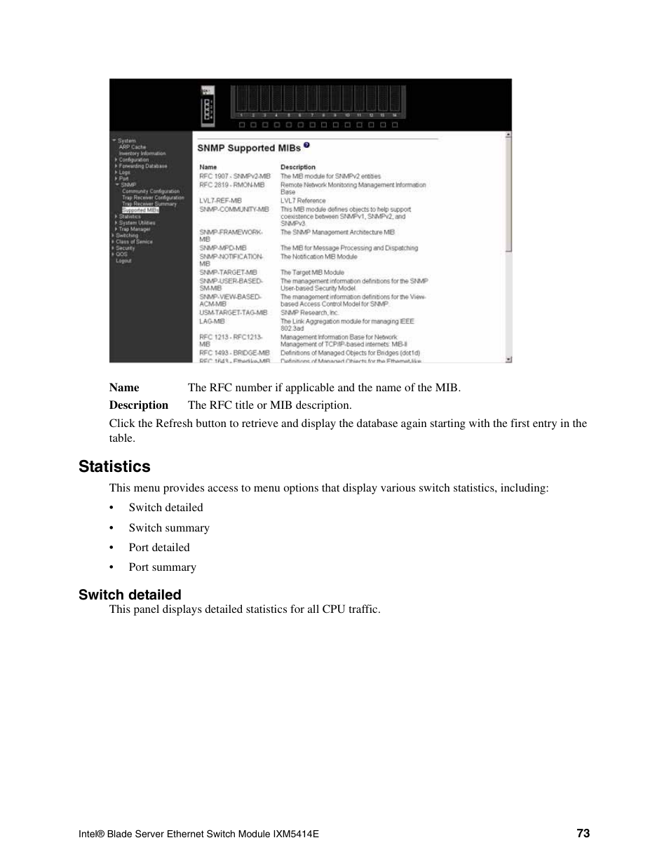 Statistics | Intel IXM5414E User Manual | Page 83 / 294