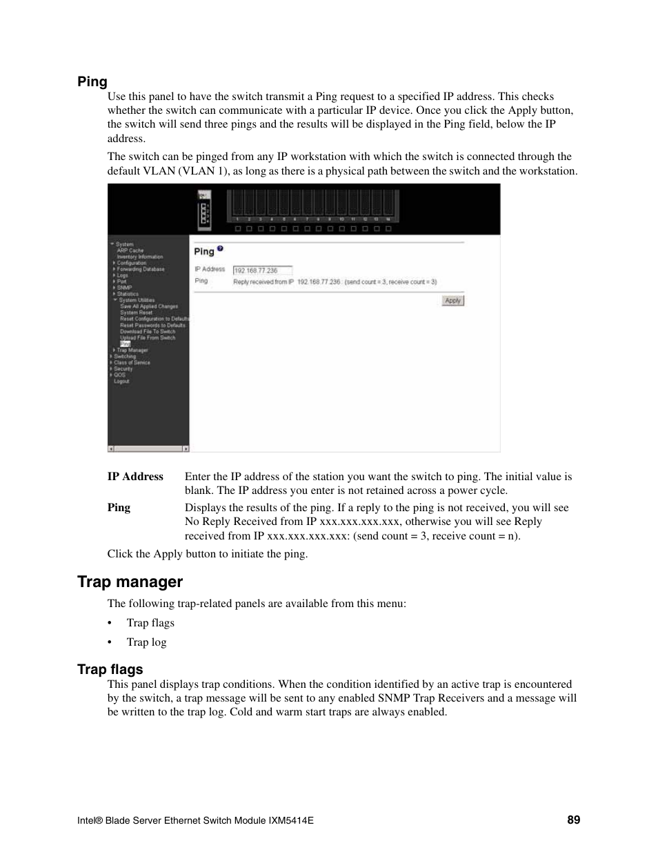 Trap manager | Intel IXM5414E User Manual | Page 99 / 294