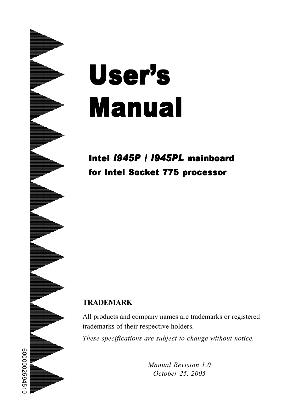 Intel I945P User Manual | 70 pages