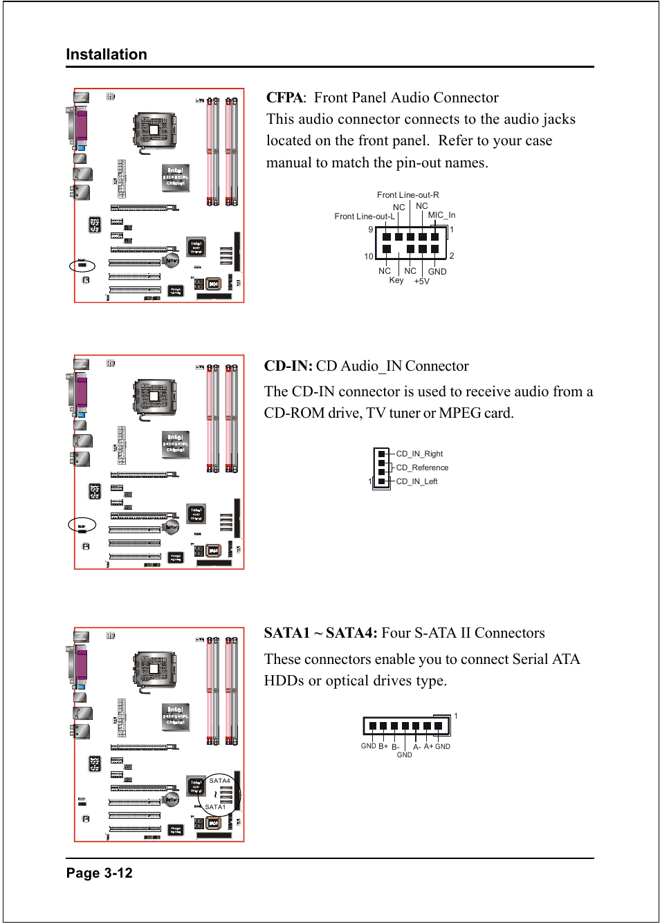Installation, Page 3-12 | Intel I945P User Manual | Page 28 / 70