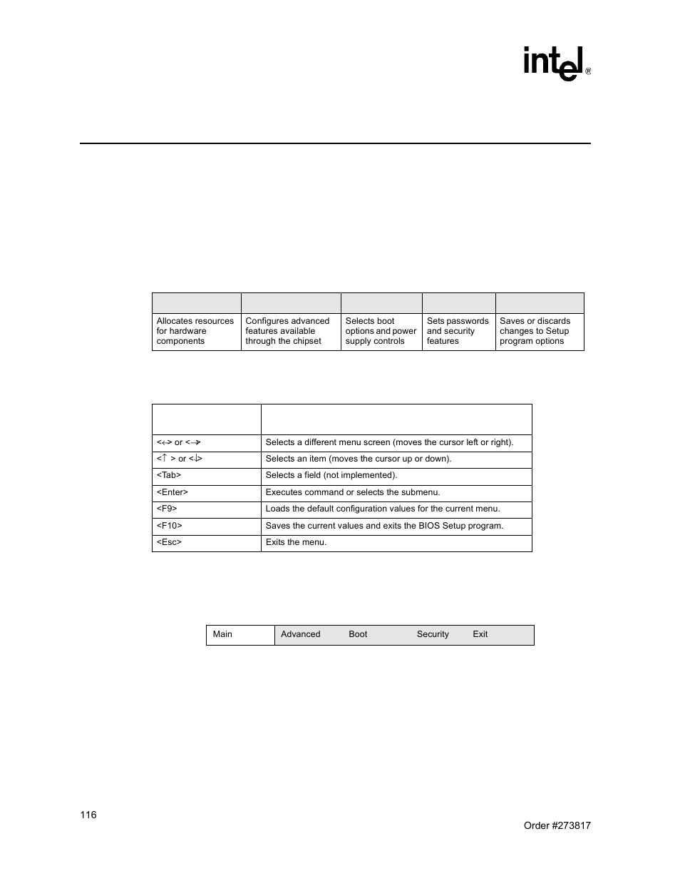 Bios setup 8, 1 introduction, 2 main menu | Bios setup 8.1, Introduction, Main menu, Chapter 8, “bios setup, Bios setup | Intel NetStructure MPCBL0001 User Manual | Page 116 / 198