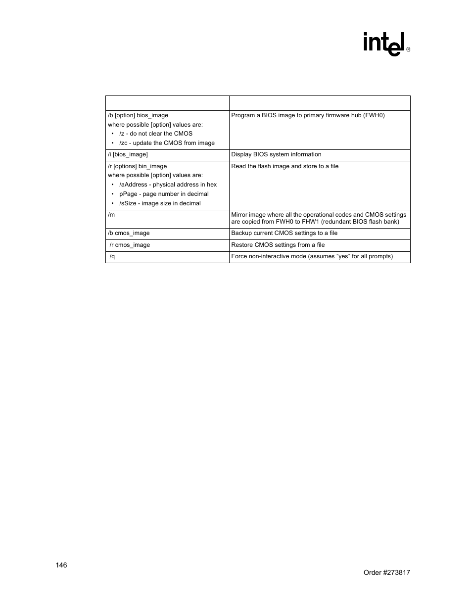 97 flashdos utility command line options | Intel NetStructure MPCBL0001 User Manual | Page 146 / 198