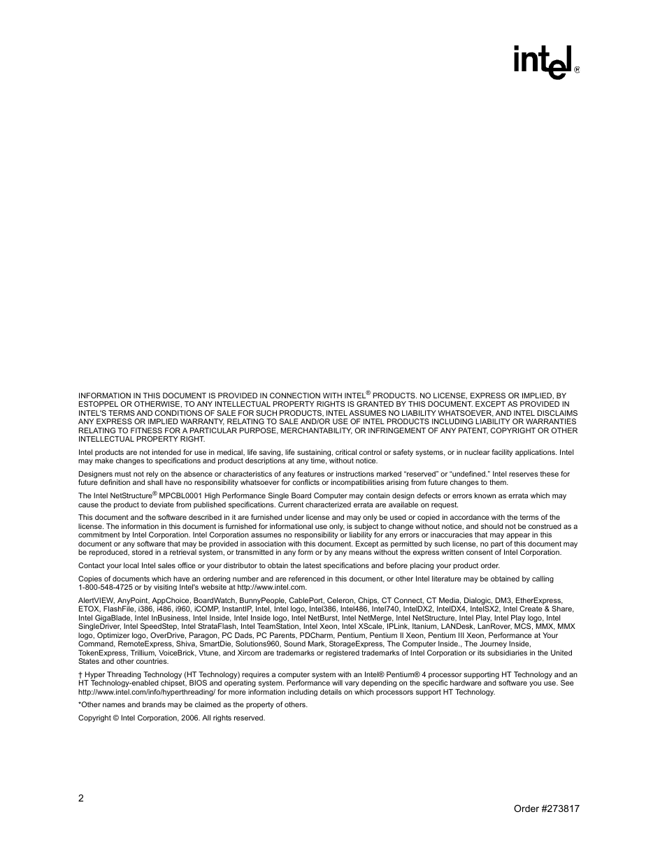 Intel NetStructure MPCBL0001 User Manual | Page 2 / 198