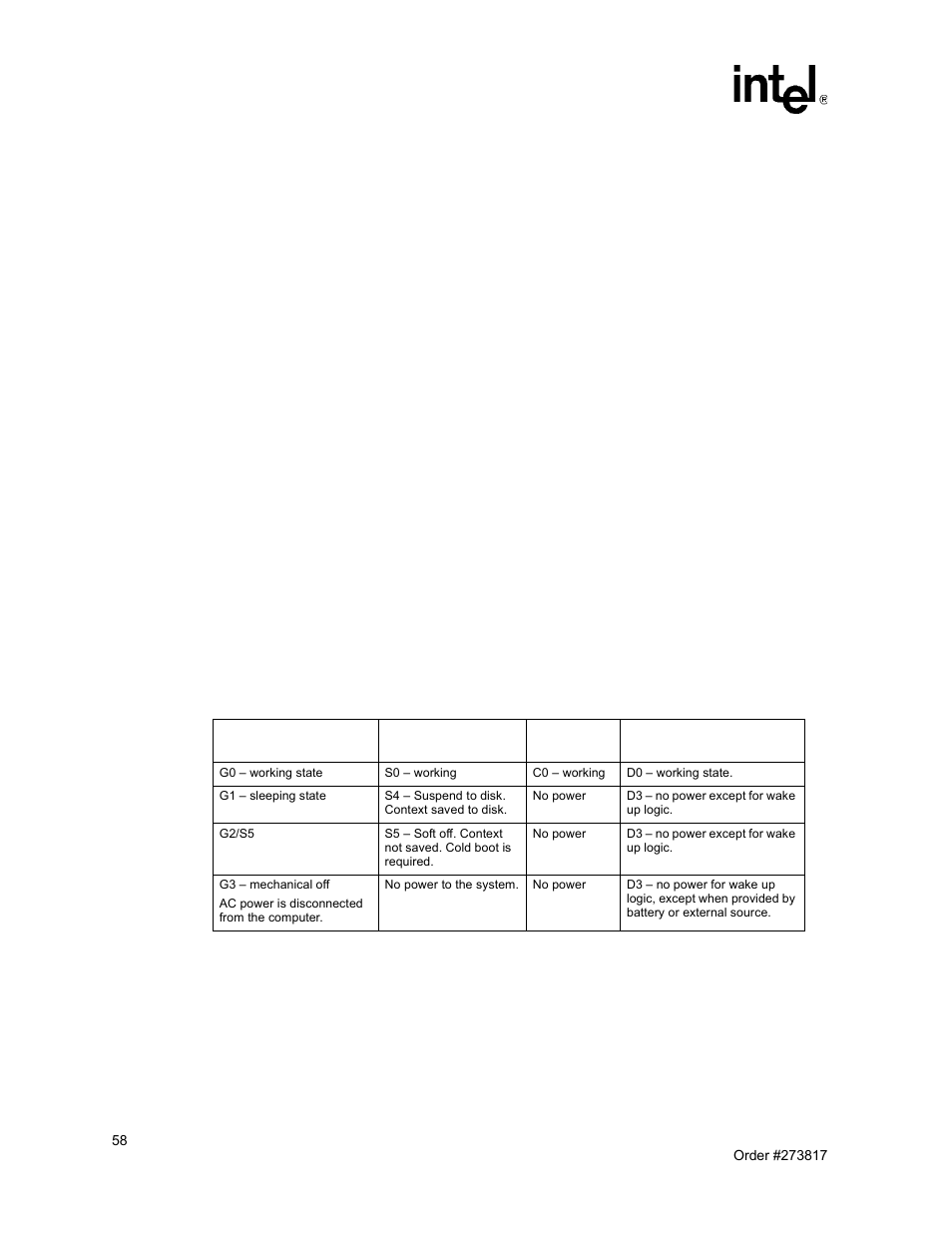 11 acpi, 12 reset types, 1 system states and power states | 23 power states and targeted system power | Intel NetStructure MPCBL0001 User Manual | Page 58 / 198