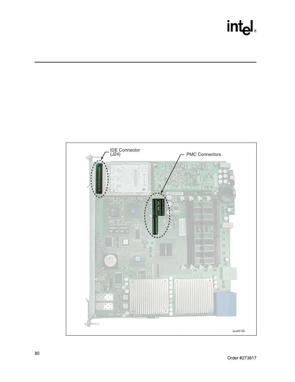 Connectors 4, Connectors, 13 mpcbl0001 sbc connector locations | Chapter 4, “connectors, Ther, Figure 13 | Intel NetStructure MPCBL0001 User Manual | Page 80 / 198