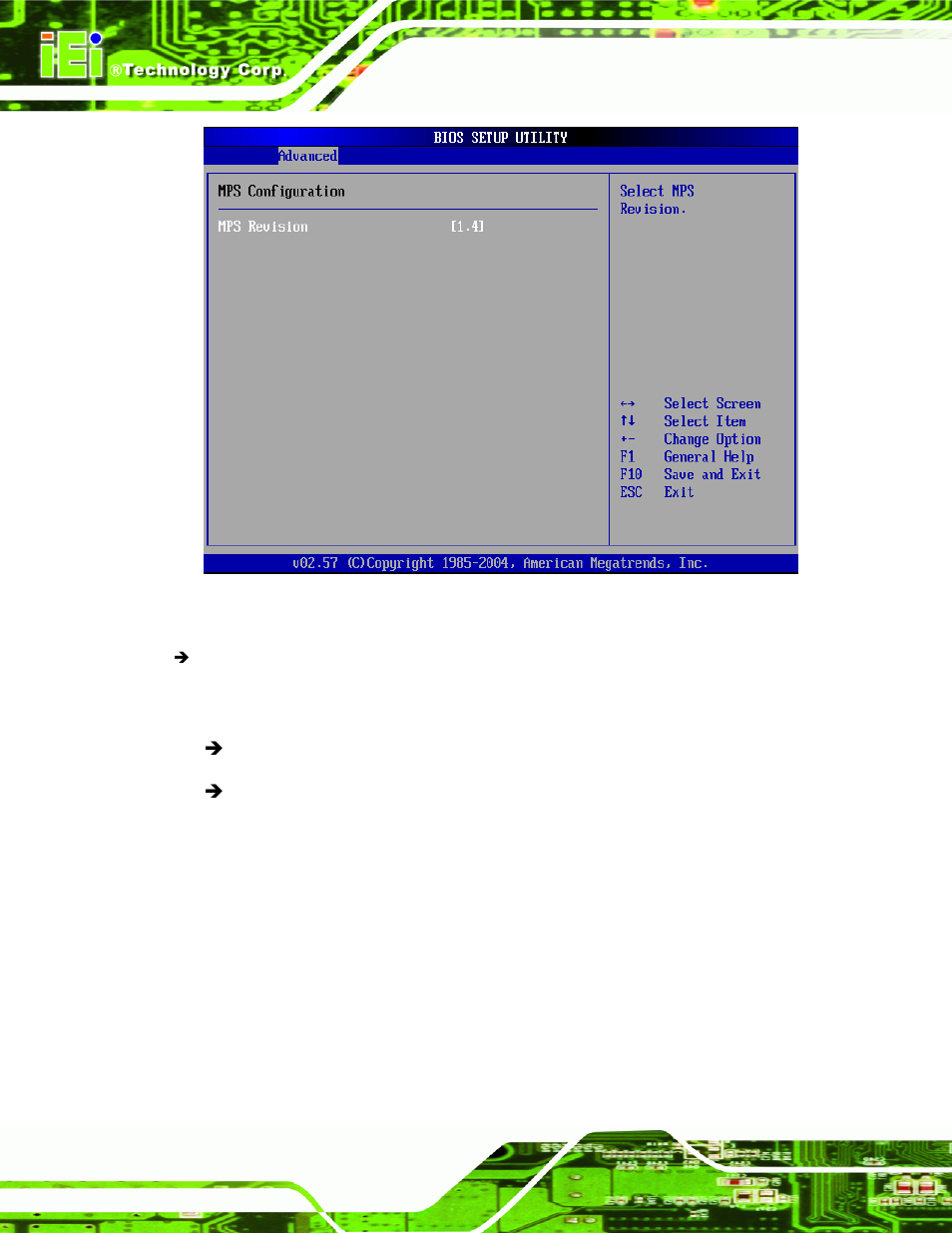 6 usb configuration, Bios menu 7: mps configuration | Intel iEi Motherboard A300 User Manual | Page 115 / 192