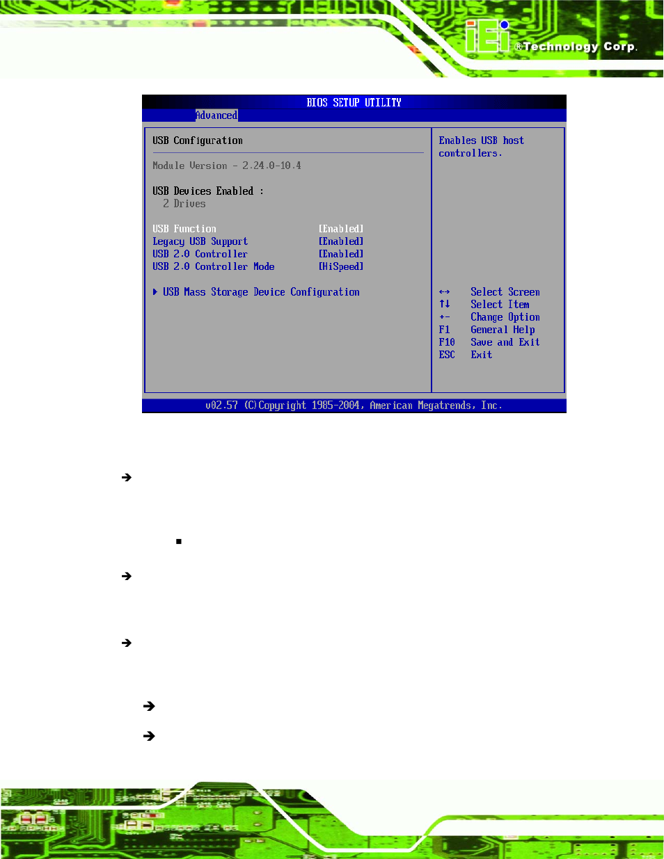 Bios menu 8: usb configuration | Intel iEi Motherboard A300 User Manual | Page 116 / 192
