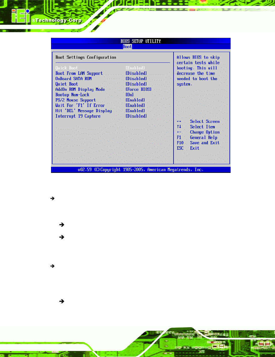 Bios menu 12: boot settings configuration | Intel iEi Motherboard A300 User Manual | Page 127 / 192