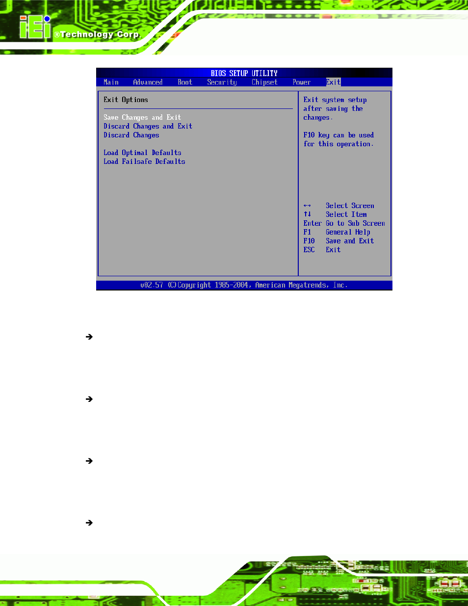 Bios menu 20: exit, 22 gnd | Intel iEi Motherboard A300 User Manual | Page 145 / 192