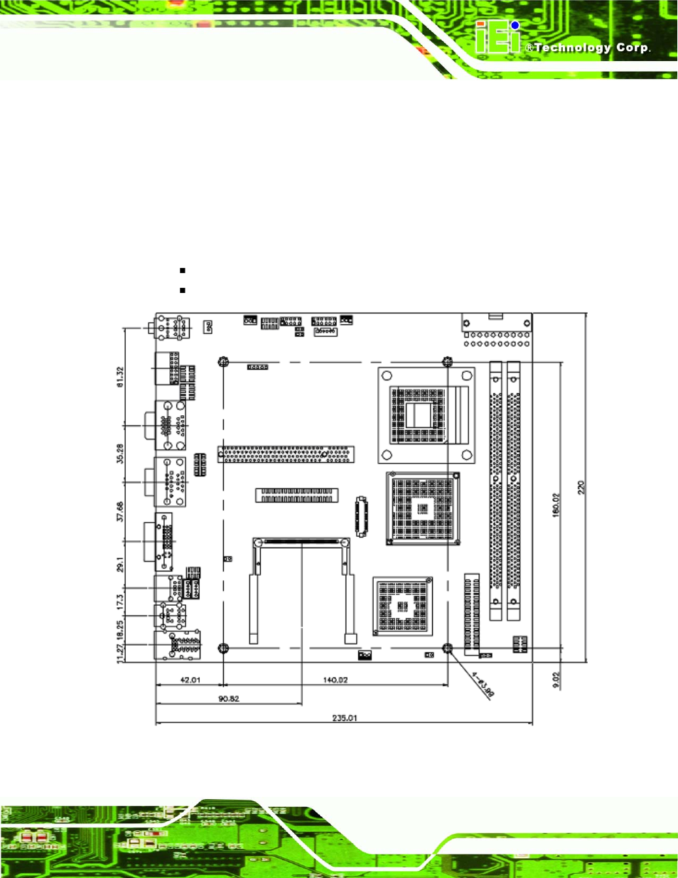 1 overview, 2 dimensions, 1 board dimensions | Verview, Imensions, Figure 2-1: a300 dimensions (mm) | Intel iEi Motherboard A300 User Manual | Page 26 / 192