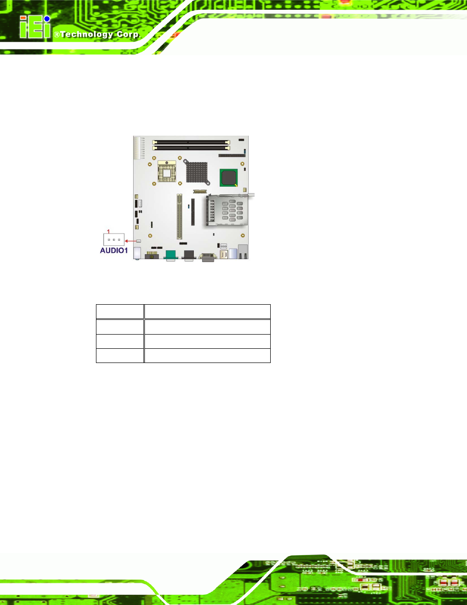 3 compact flash socket, Figure 4-4: audio connector pinouts (10-pin), Table 4-4: audio connector pinouts (3-pin) | A300 motherboard, Page 34 | Intel iEi Motherboard A300 User Manual | Page 49 / 192