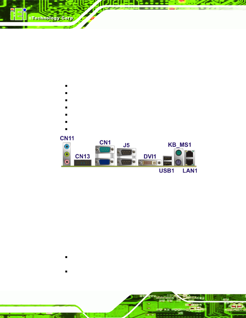 3 external peripheral interface connectors, 1 external peripheral interface connector overview, 2 audio connectors | Xternal, Eripheral, Nterface, Onnectors | Intel iEi Motherboard A300 User Manual | Page 67 / 192