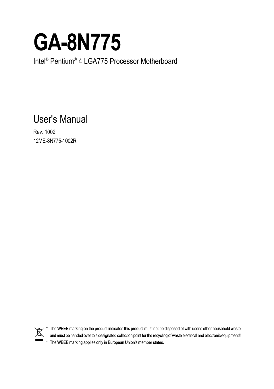 Intel GA-8N775 User Manual | 88 pages