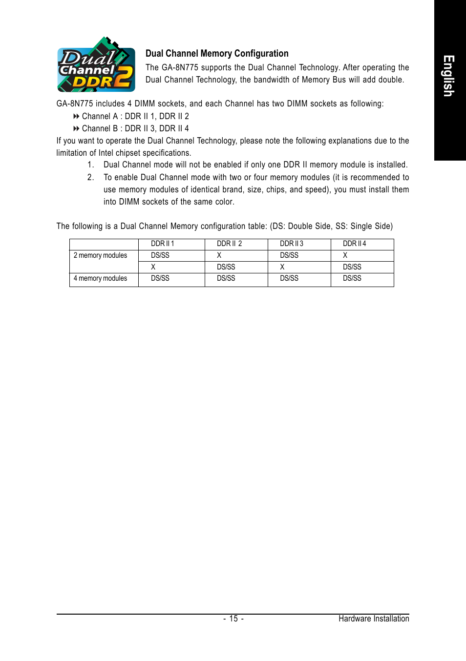 English | Intel GA-8N775 User Manual | Page 15 / 88