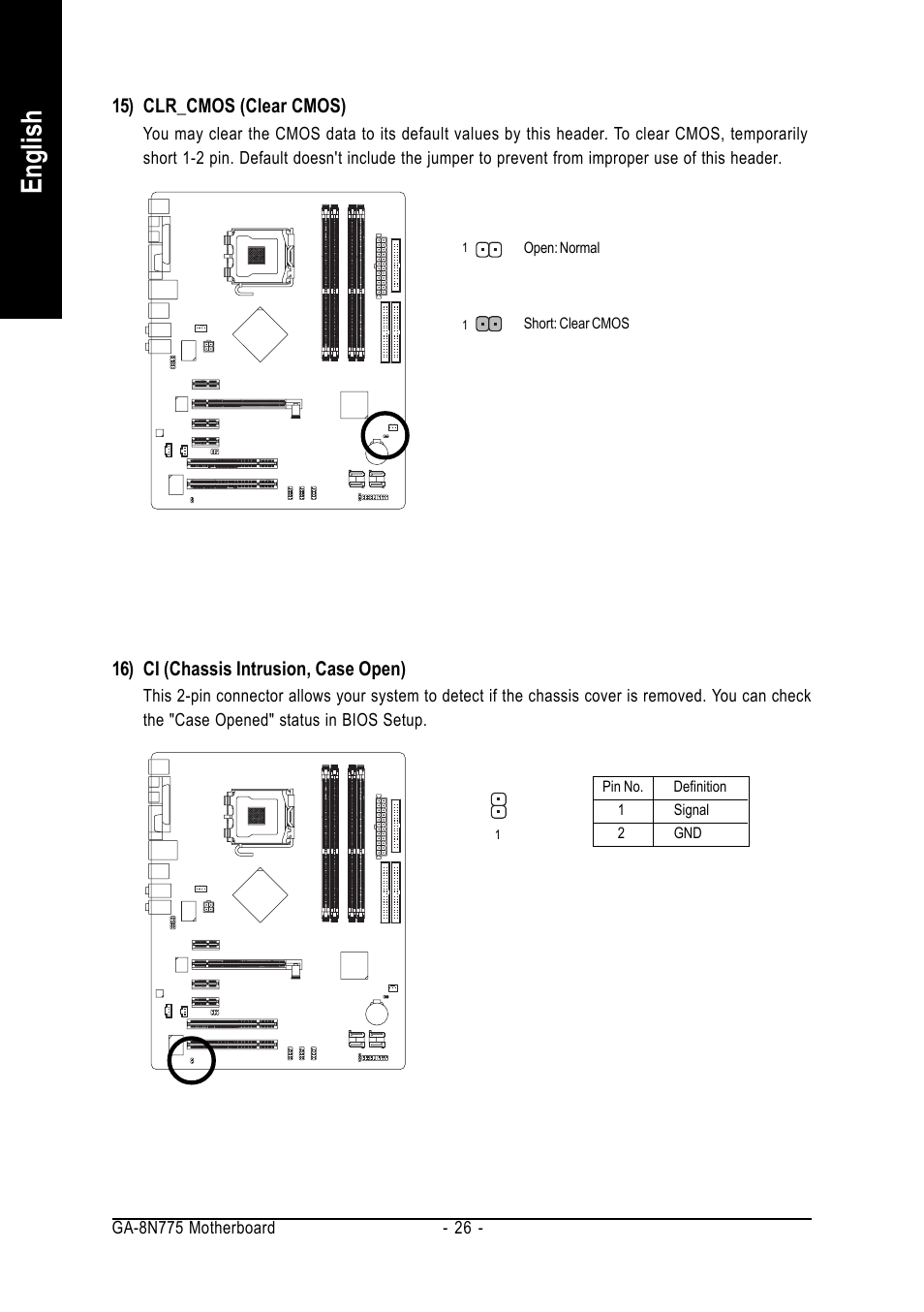 English | Intel GA-8N775 User Manual | Page 26 / 88