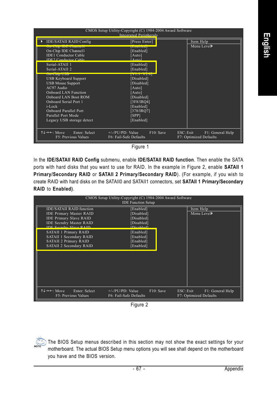 English, Appendix - 67 | Intel GA-8N775 User Manual | Page 67 / 88