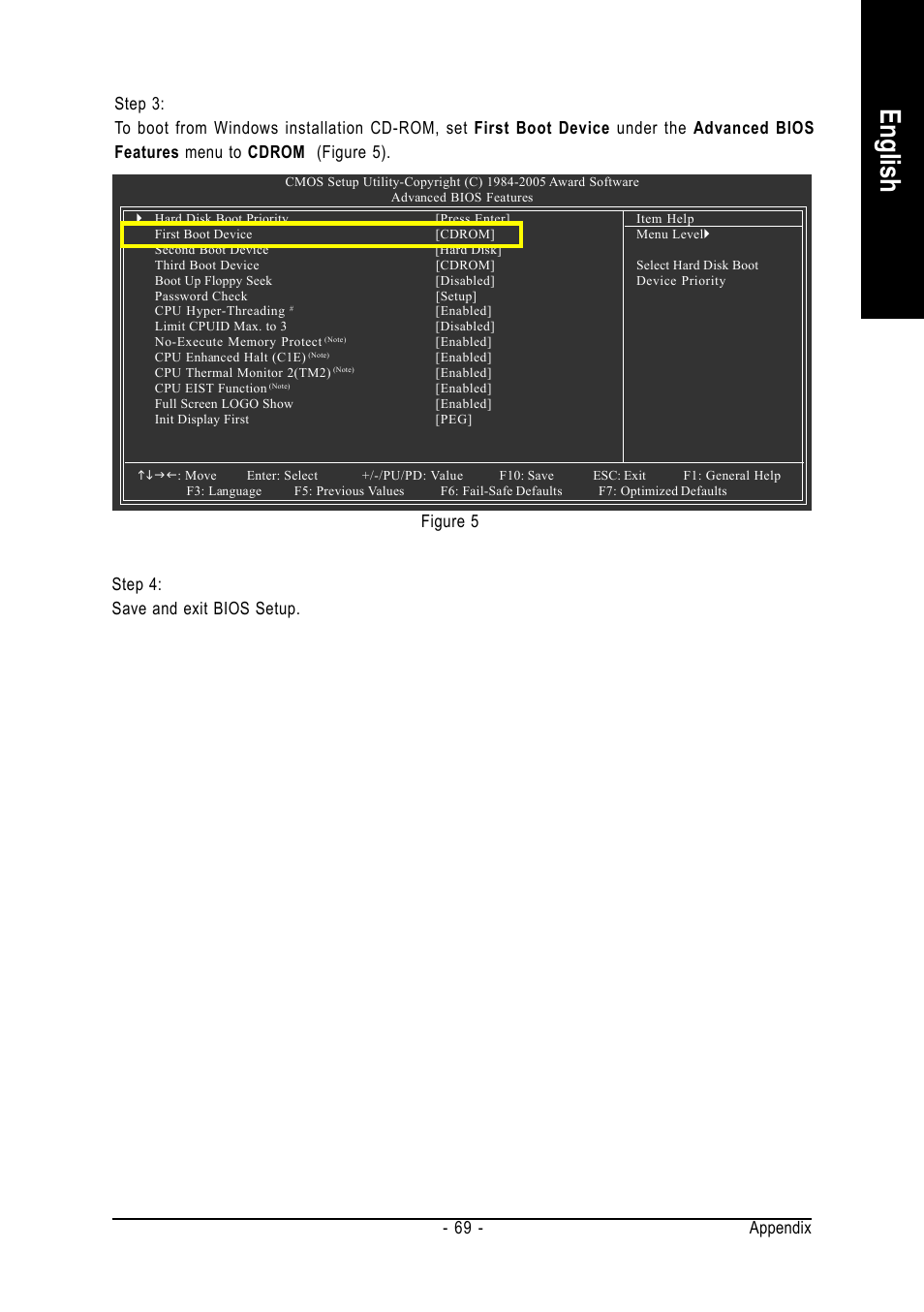 English, Appendix - 69 | Intel GA-8N775 User Manual | Page 69 / 88