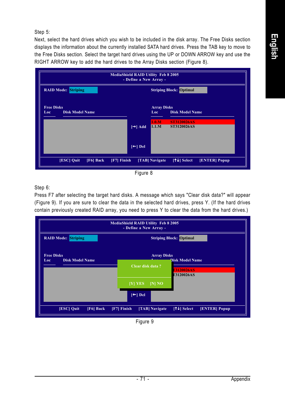 English, Appendix - 71 | Intel GA-8N775 User Manual | Page 71 / 88