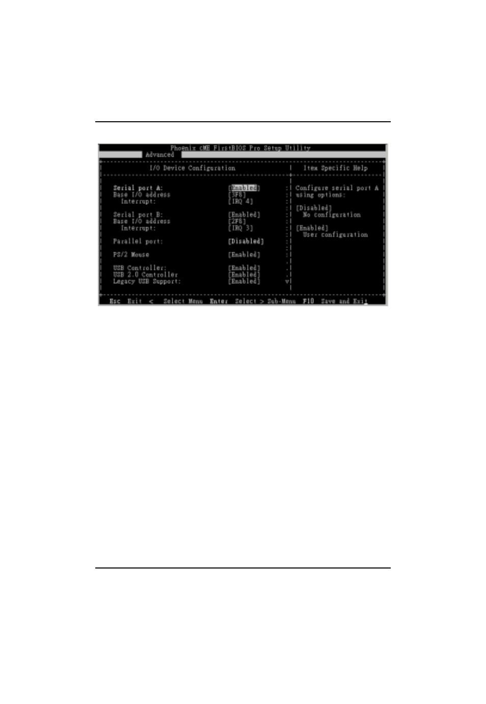 I/o device configuration | Intel GA-4MXSV User Manual | Page 38 / 71
