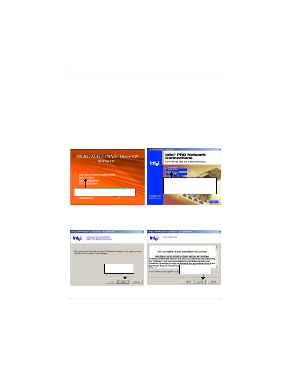 B. intel lan driver installation | Intel GA-4MXSV User Manual | Page 64 / 71