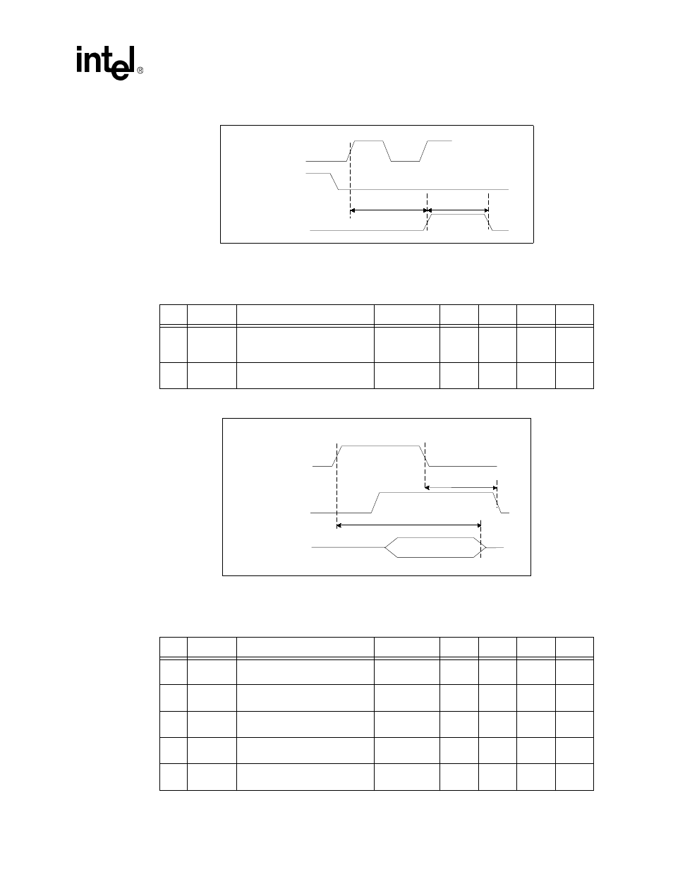 Figure 20. squelch test timing parameters, 6 jabber timing parameters, Figure 21. jabber timing parameters | 7 receive packet timing parameters, Jabber timing parameters, Receive packet timing parameters | Intel 82555 User Manual | Page 53 / 58