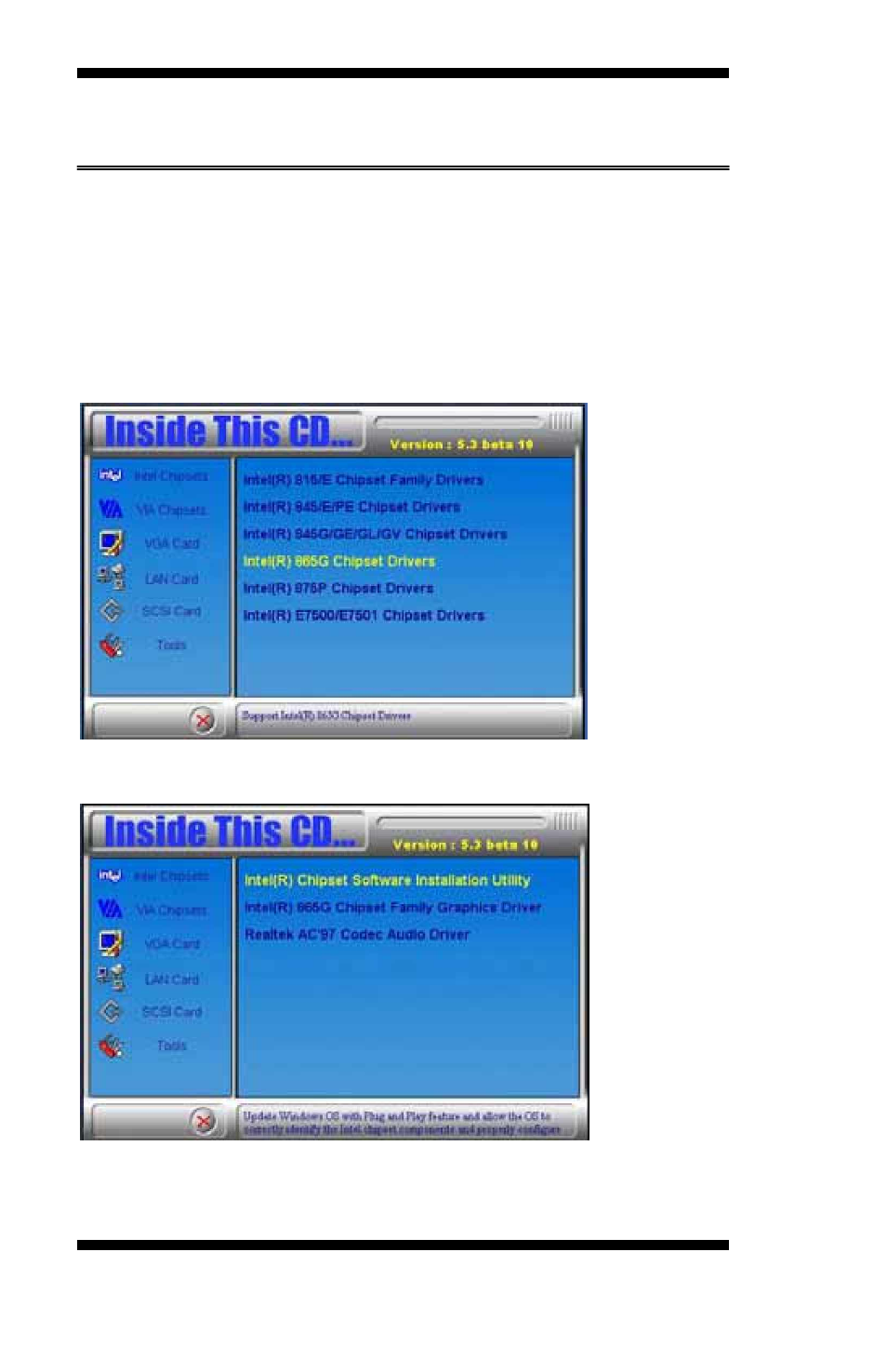 Intel 865g chipset software intallation utility | Intel LGA775 User Manual | Page 56 / 65