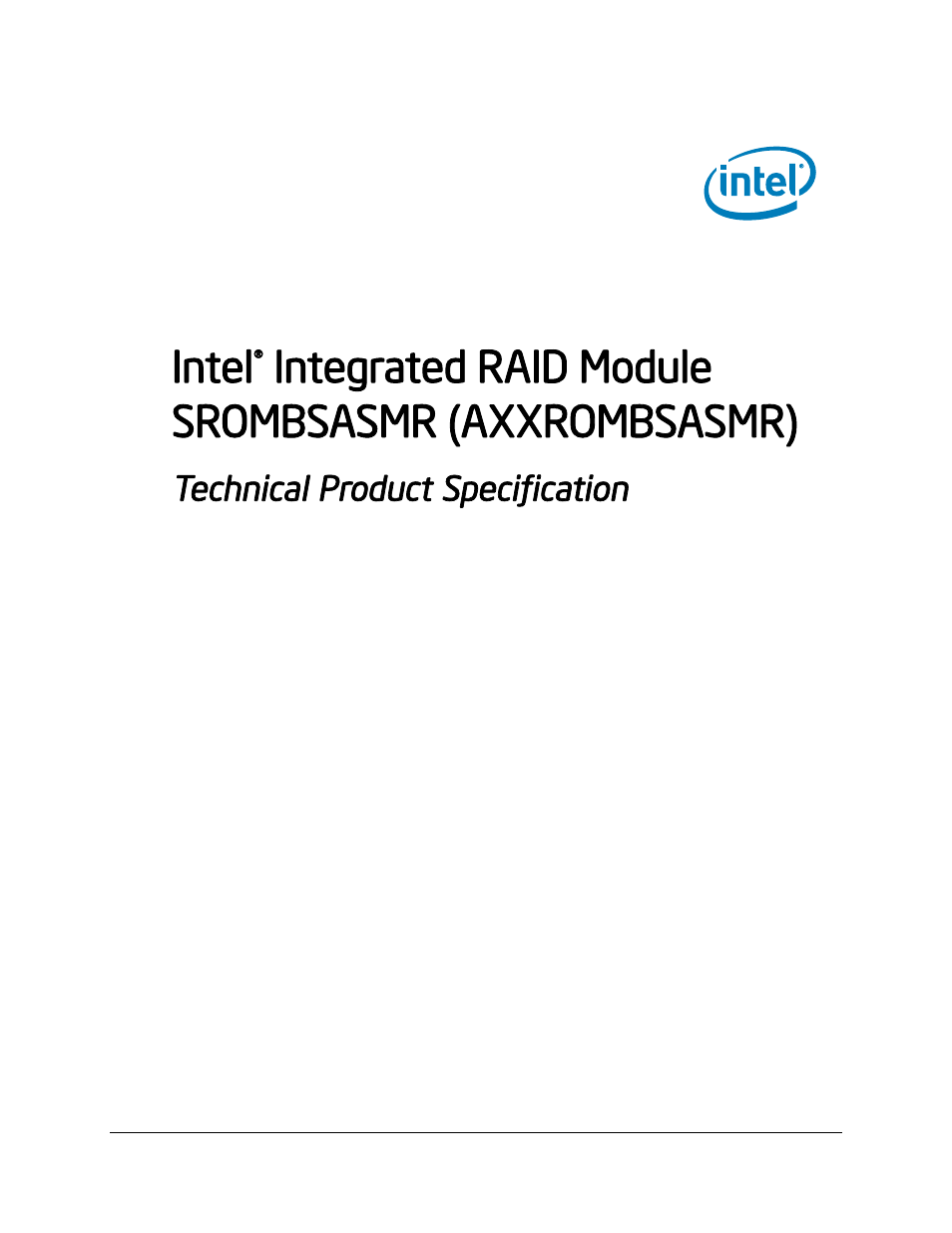 Intel SROMBSASMR (AXXROMBSASMR) User Manual | 40 pages