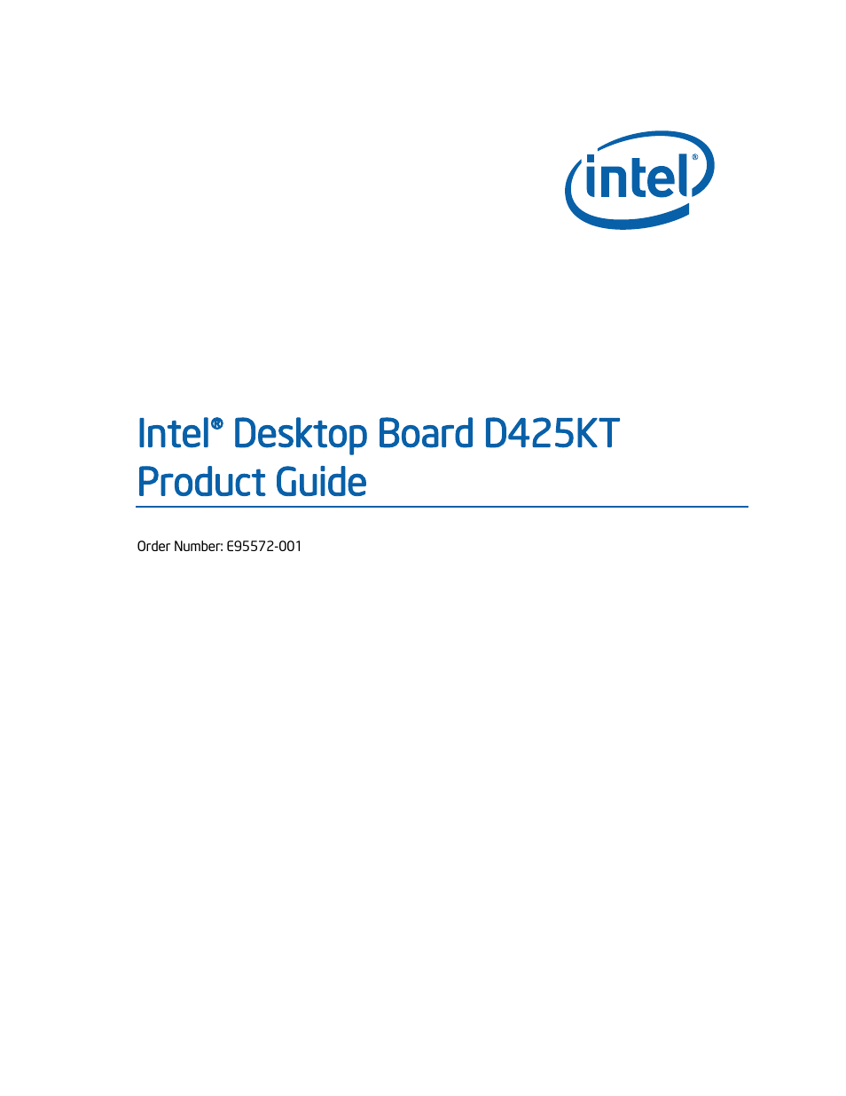 Intel D425KT User Manual | 60 pages