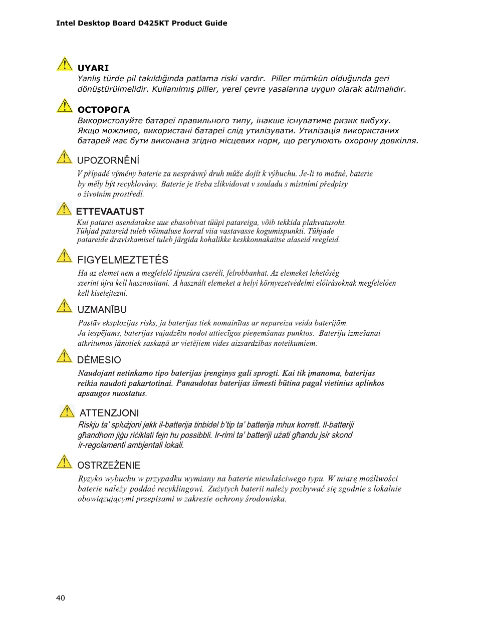 Intel D425KT User Manual | Page 40 / 60