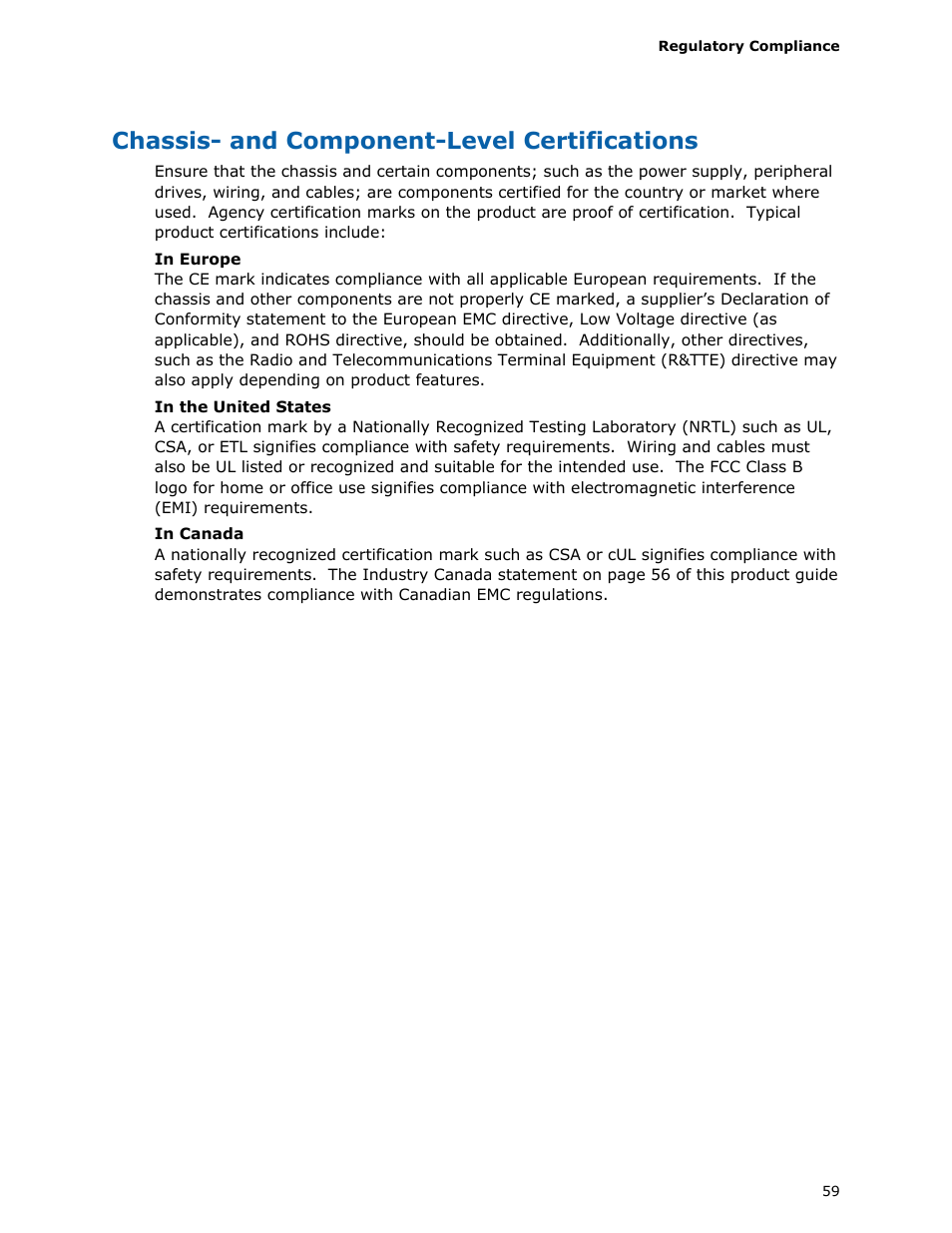 Chassis- and component-level certifications | Intel D425KT User Manual | Page 59 / 60