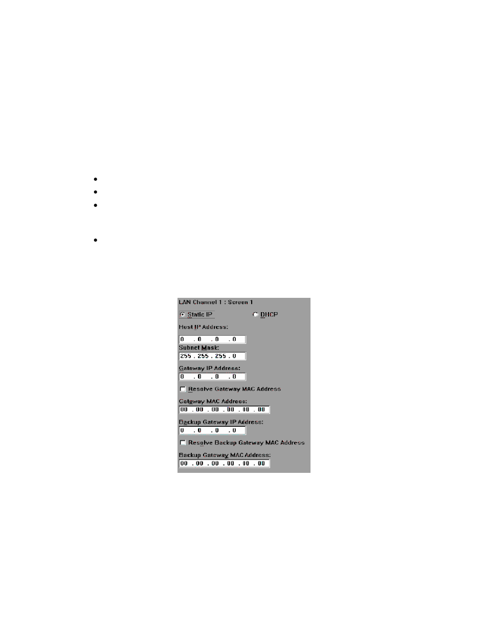 Lan channel screens, Lan channel, screen 1 – addresses, Lan configuration, screen 1 – configure ip | Intel SE7320 User Manual | Page 14 / 30