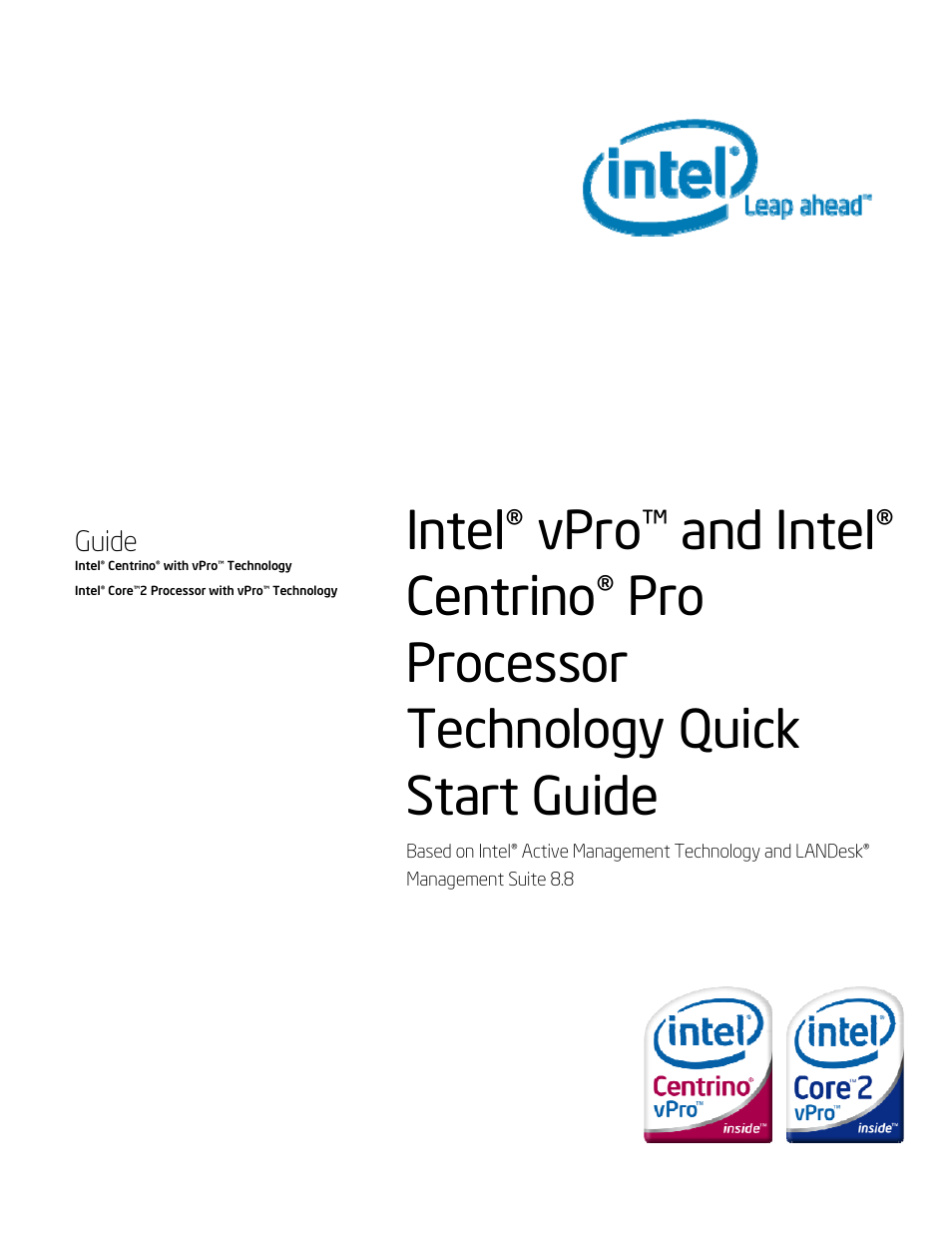 Intel vPro User Manual | 41 pages