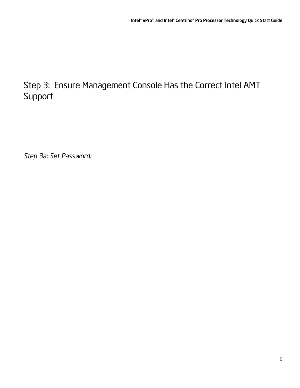 Step 3a: set password | Intel vPro User Manual | Page 8 / 41