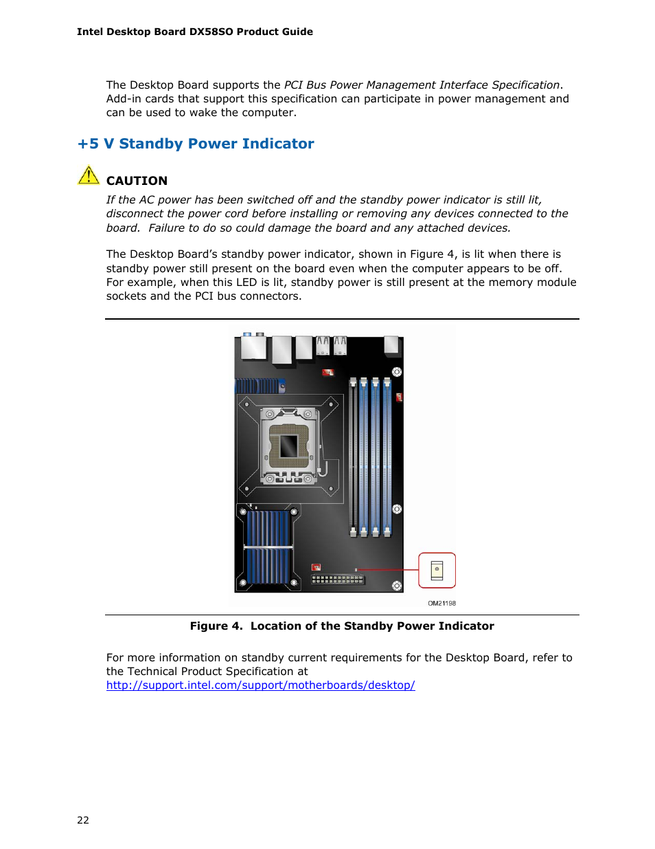 5 v standby power indicator | Intel DX58SO User Manual | Page 22 / 86