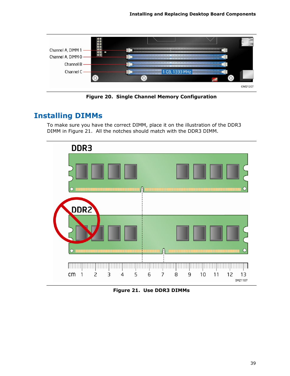 Installing dimms | Intel DX58SO User Manual | Page 39 / 86