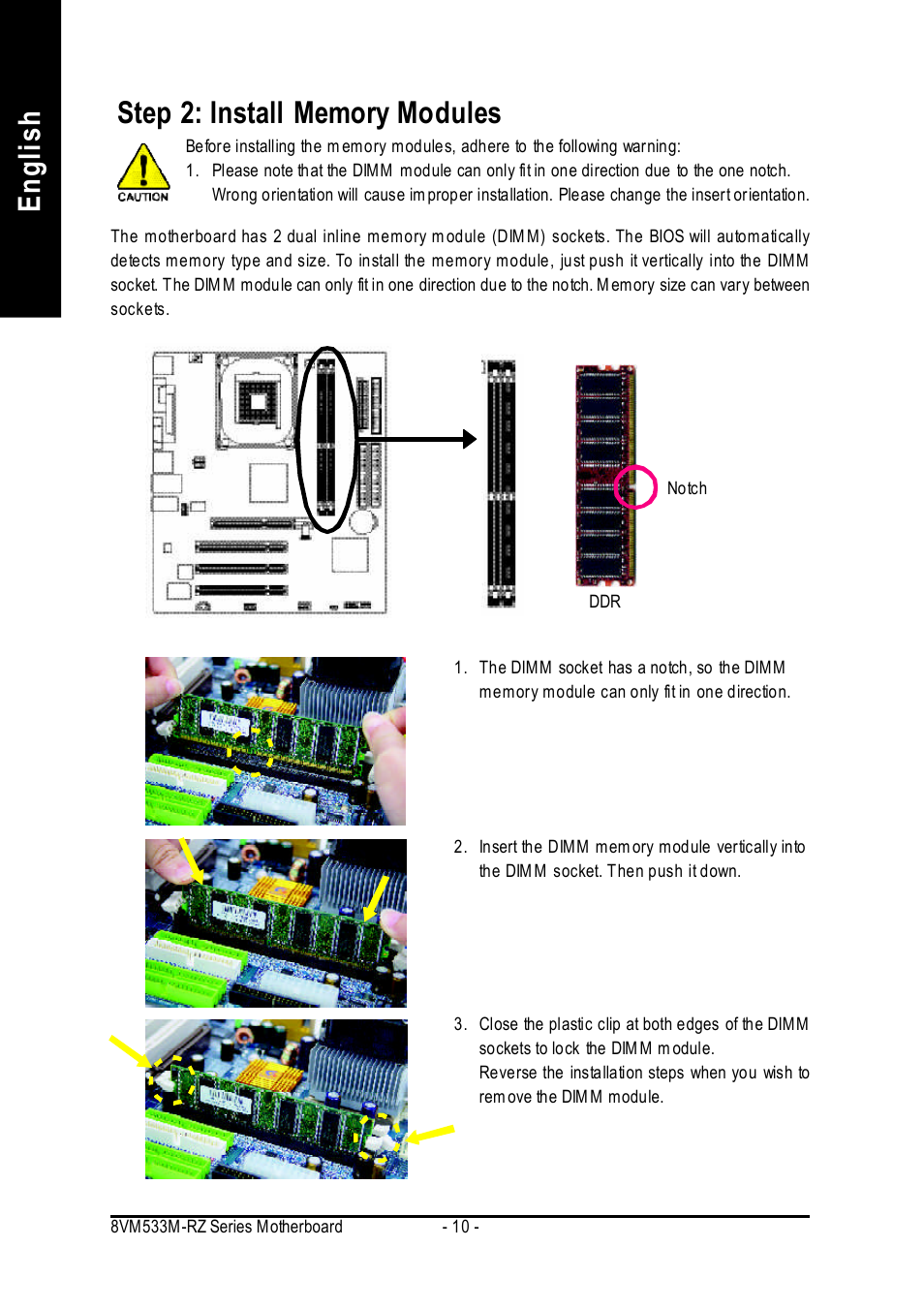 English | Intel 8VM533M-RZ-C User Manual | Page 10 / 36