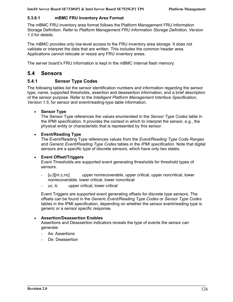 4 sensors | Intel SE7525GP2 User Manual | Page 126 / 175