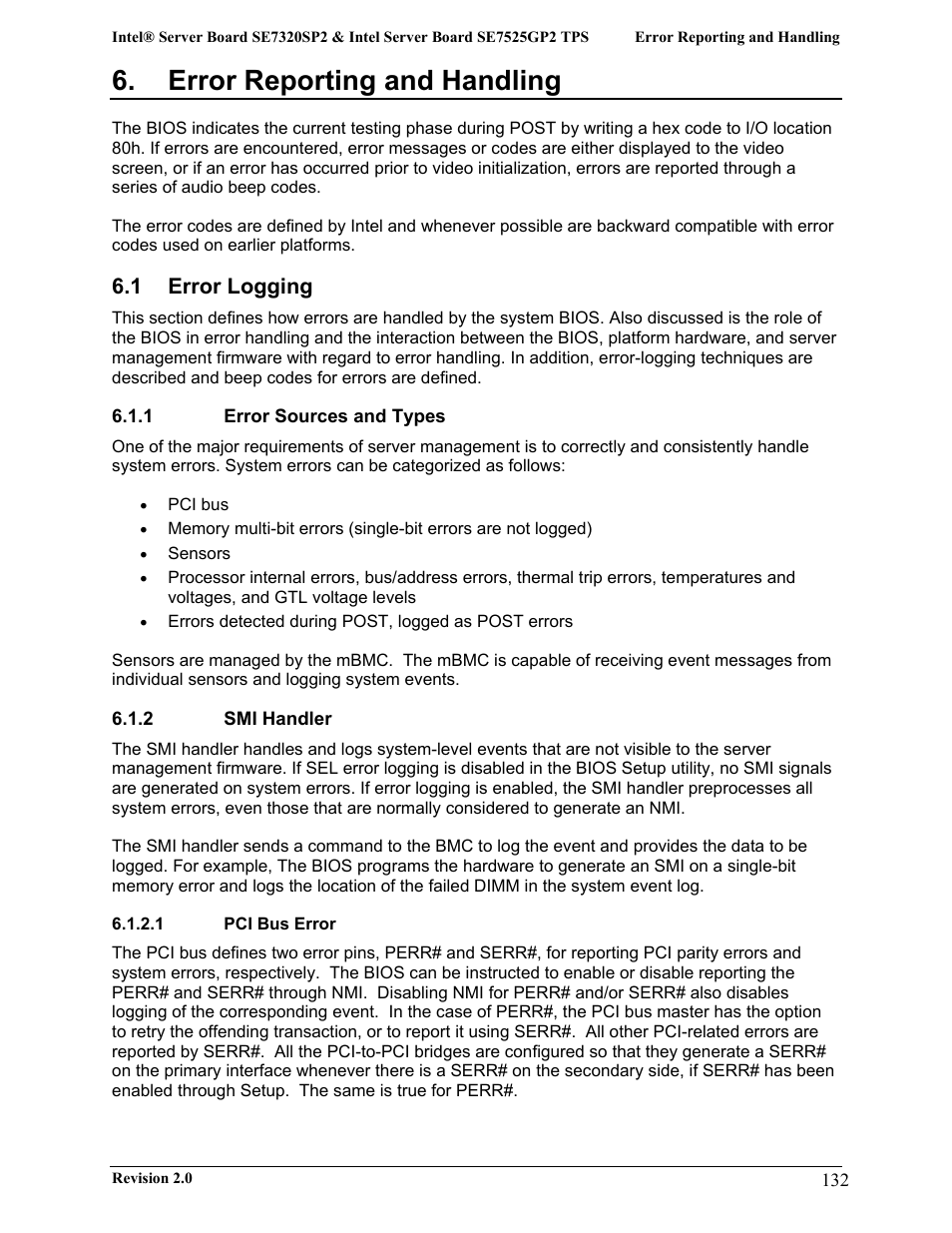 Error reporting and handling, 1 error logging | Intel SE7525GP2 User Manual | Page 132 / 175