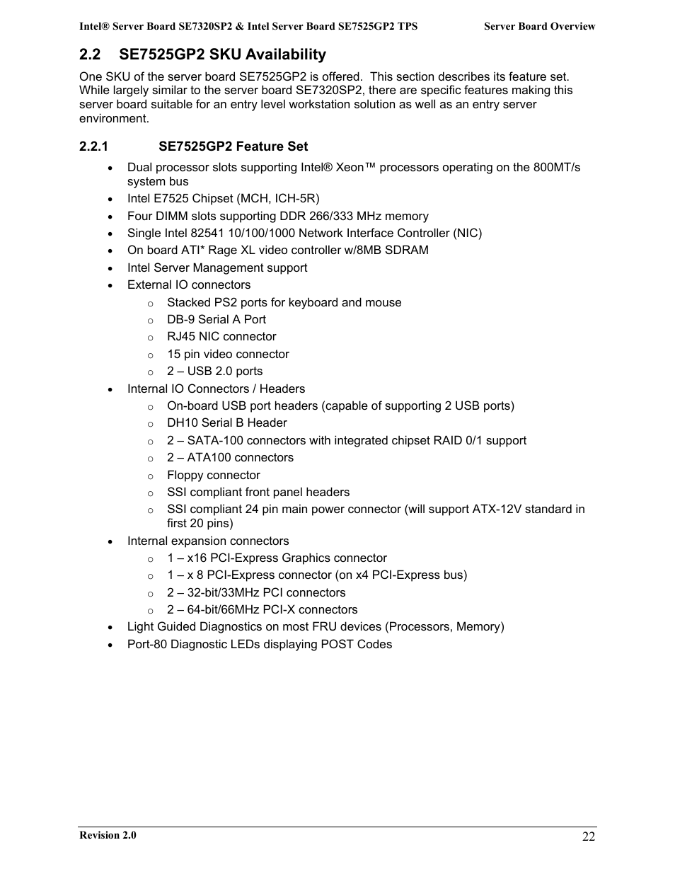 Intel SE7525GP2 User Manual | Page 22 / 175