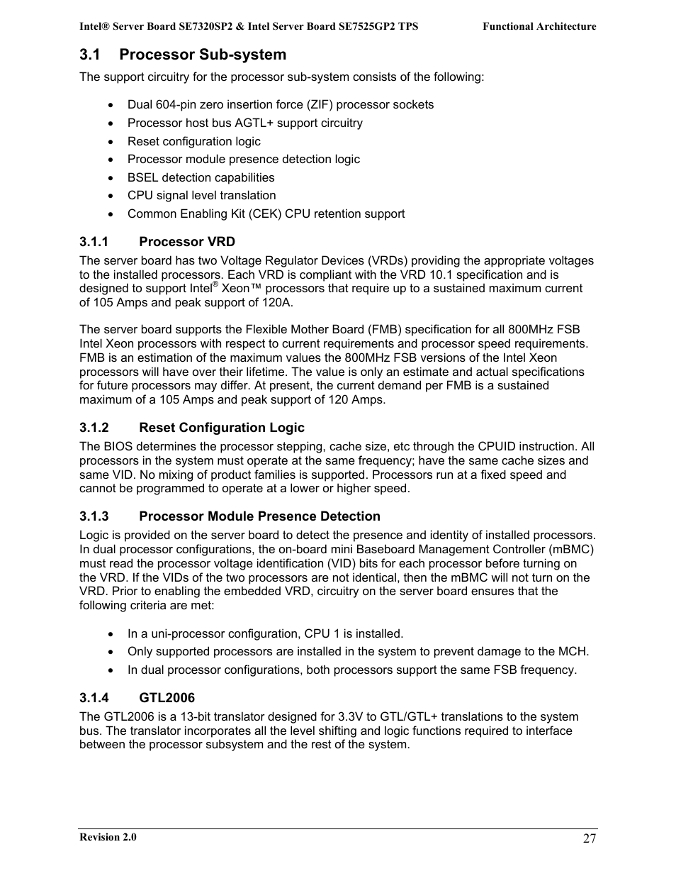 1 processor sub-system | Intel SE7525GP2 User Manual | Page 27 / 175