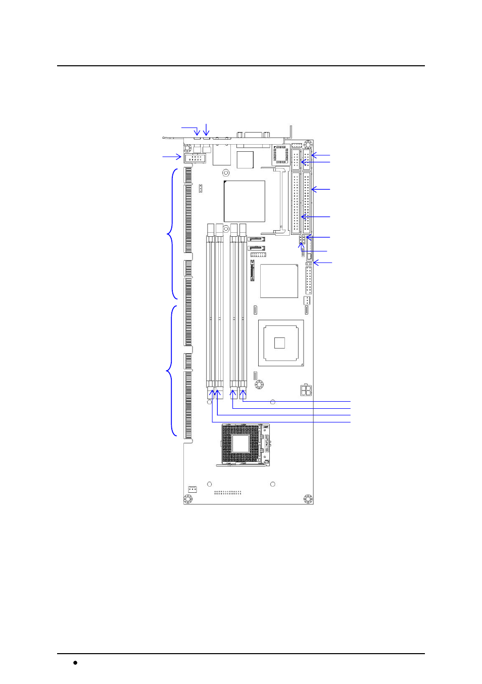 1 nupro-850 board outline and illustration, 1 nupro-850 top view, 12 • jumpers and connectors | Figure 3: nupro-850 top view | Intel NuPRO-850 User Manual | Page 18 / 50