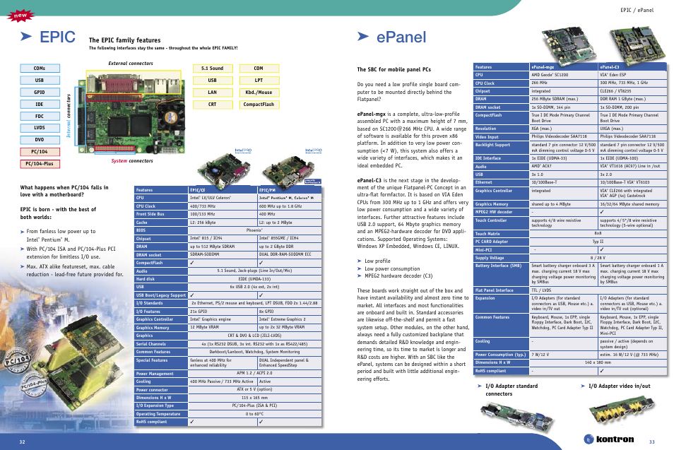 Epanel, Epic, The epic family features | Intel Ethernet Switch Boards User Manual | Page 17 / 52