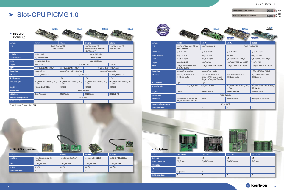 Slot-cpu, Picmg 1.0, Minipci expansions | Backplanes, Slot-cpu picmg 1.0 | Intel Ethernet Switch Boards User Manual | Page 27 / 52