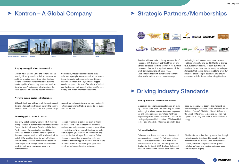 Driving industry standards, Kontron – a global company, Strategic partners /memberships | Intel Ethernet Switch Boards User Manual | Page 3 / 52