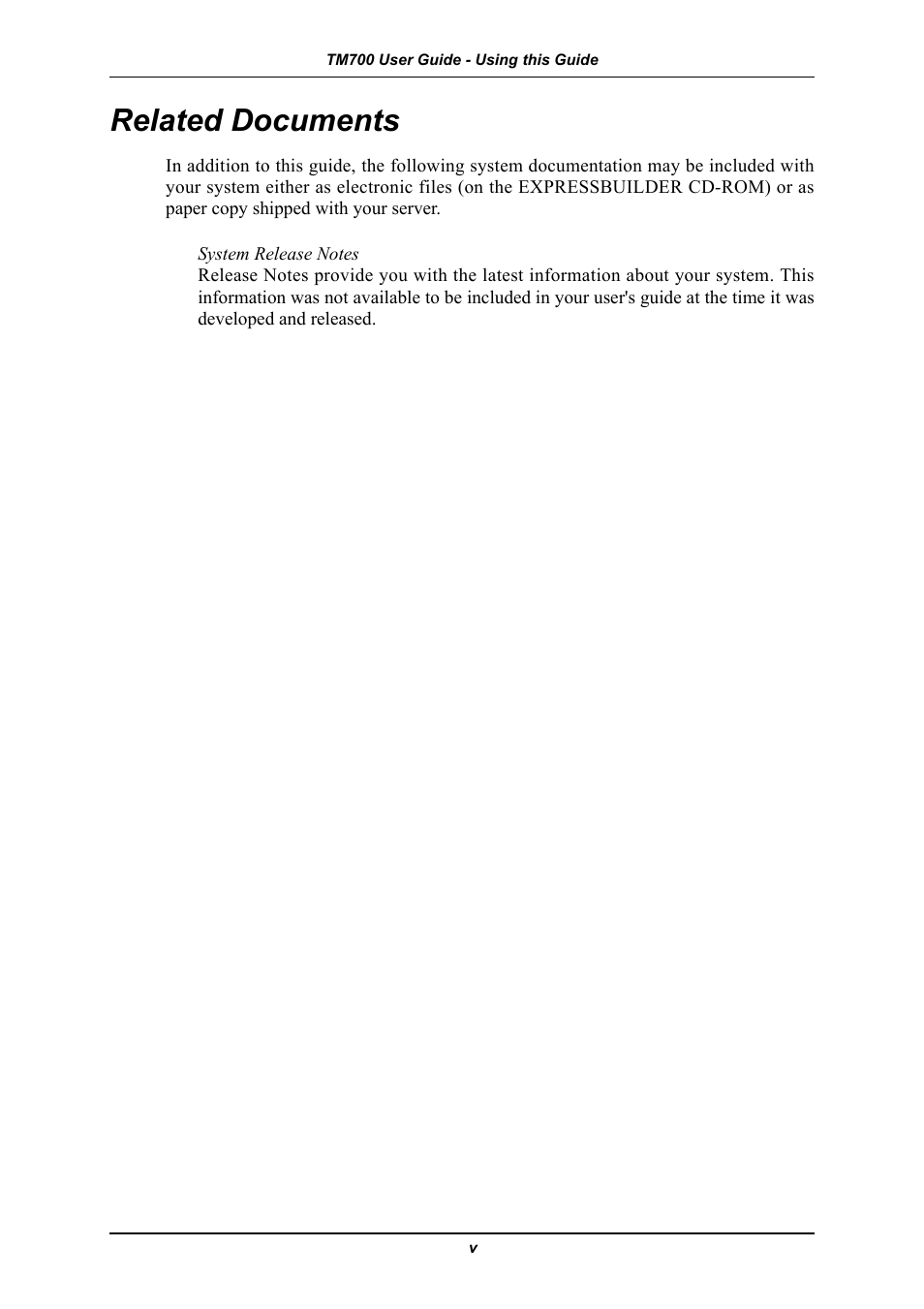 Related documents | Intel Express 5800 TM700 User Manual | Page 11 / 132