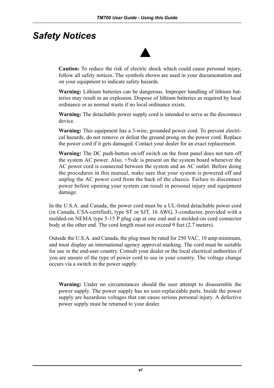 Safety notices | Intel Express 5800 TM700 User Manual | Page 12 / 132