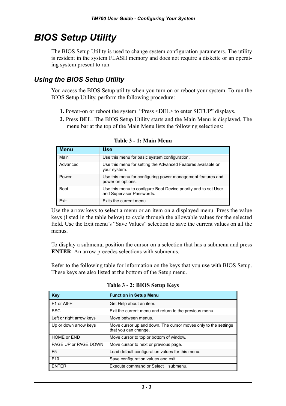 Bios setup utility, Using the bios setup utility, Bios setup utility -3 | Using the bios setup utility -3 | Intel Express 5800 TM700 User Manual | Page 47 / 132